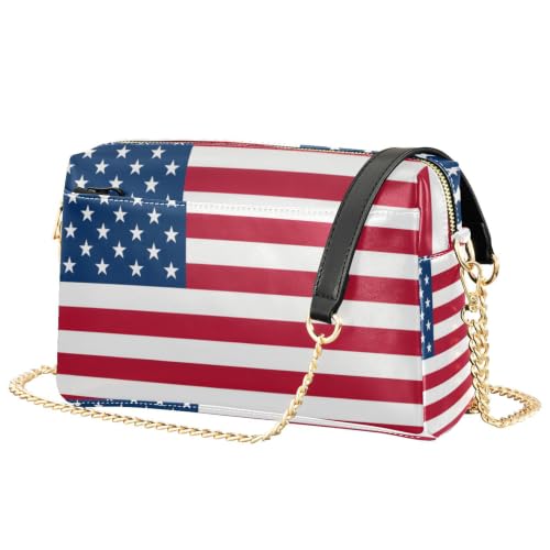 Sac à bandoulière pour femme en cuir synthétique chic drapeau