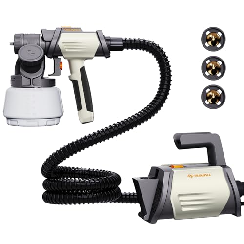 Tilswall Paint Sprayer 800W HVLP Spray Paint Gun, Electric Paint Sprayer Gun with 4 Nozzles & 3