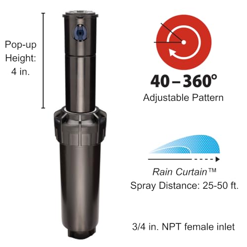 Rain Bird CP500012PK Professional Grade Rotor with Pro Nozzle Set, 40° to 360° Pattern, 25' to 50' Spray Distance, 12-Pack