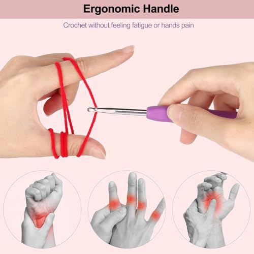 Image of BLISSO 41 Pcs Crochet Kit for Beginners Adults - Ergonomic Crochet Hook Set for 1000's of DIY's | Rakshabandhan Gift for Sister (Mini Blush Edition)