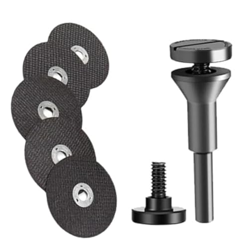 3 inch Cut Off Wheels with 1/4 in Mounting Mandrel Kit, Multi-functional Metal Cutting Discs for Die Grinder, Rotary Tool Drill Attachment Cutter Die Grinder Accessories (Black, 1 Set)