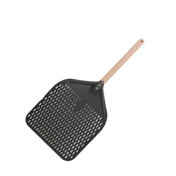 Pala Pizza Pala for pizza perforada de aluminio 12/14 pulgadas con mango desmontable, espátula antiadherente for horno, accesorios for espátulas(30cm Black 40cm H)