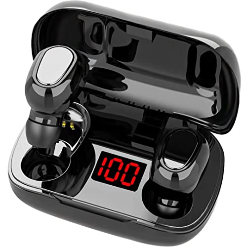 Lady house Kindpack Earbuds 5.0 Mini Headphones, IPX5 Waterproof Hi-Fi Stereo in-Ear Earphones, Built-in Mic Headset with Charging Case for Working, Shiny Black, (XT7-9) Lady house Kindpack Earbuds 5.0 Mini Headphones, IPX5 Waterproof Hi-Fi Stereo in-Ear Earphones, Built-in Mic Headset with Charging Case for Working, Shiny Black, (XT7-9)