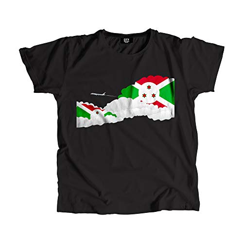 T-shirt Burundi pour homme vêtement motif voyage avion et nuages