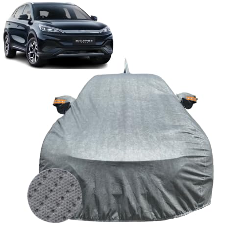 Image of Car Cover for BYD Atto 3 (2022-2026) | 100% Waterproof Cover with Reflective Mirror Pockets | Dustproof, Scratchproof, Heatproof BYD Atto 3 Car Cover |Soft Cotton Lining| Grey