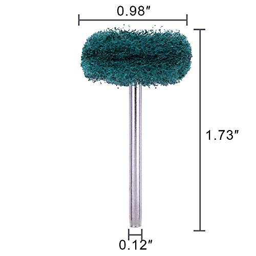 Rocaris 1" (25Mm) Green 150 Grit Abrasive Buffing Polishing Wheels Burr For Rotary Tools-1/8"(3Mm) Shank Pack Of 50Pcs #TOP1