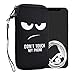 kwmobile Custodia in Neoprene con Zip per Smartphone L - 6,5" - Astuccio portacellulare a Sacchetto con Cerniera - Borsa Verticale - Don't Touch My Phone Bianco/Nero