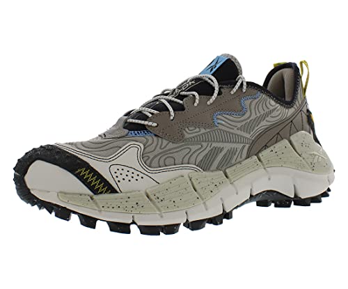 Reebok Unisex Zig Kinetica II Edge, Boulder Grey/Essential Blue/Sulfur Green, 9 US