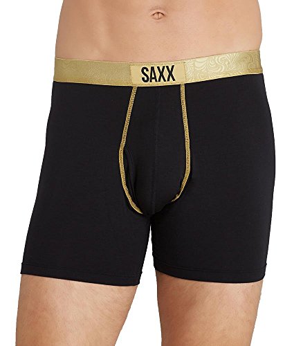 Saxx Platinum Boxer Fly Black/Silver L Mens Underwear
