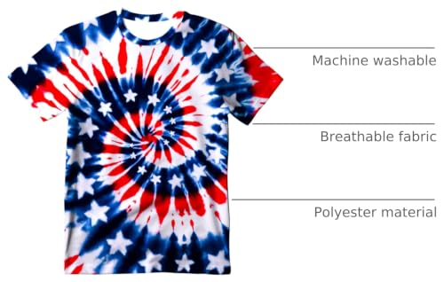 Image of Kids Tie Dye T-Shirt,Children Hippies Senior Tie Dye Tee Tshirt for Boys Girls