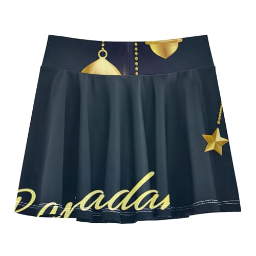 Athletic Shorts for Girls Skorts Skirts with Shorts Clothes School Skirt Golden Ramadan Lanterns 3t2