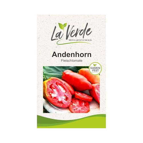 La Verde MEIN GARTEN UND ICH. Andenhorn Tomatensamen für ca. 10 Pflanzen, aromatische Fleischtomate, Saatgut ohne Gentechnik