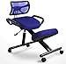 ACUIPP Genoux Chaises famille de bureau ergonomique coussin pour les genoux Studio avec poignée Bureau Repose-pieds avec dossier roulettes,Bleu