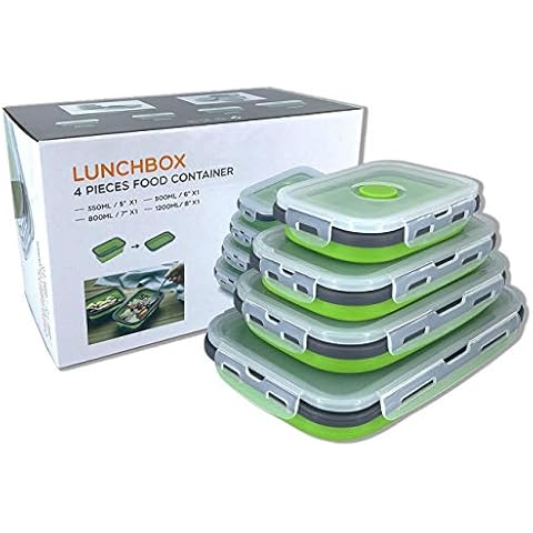 Zusammenklappbarer Aufbewahrungsbehälter aus Silikon mit Deckel Cover