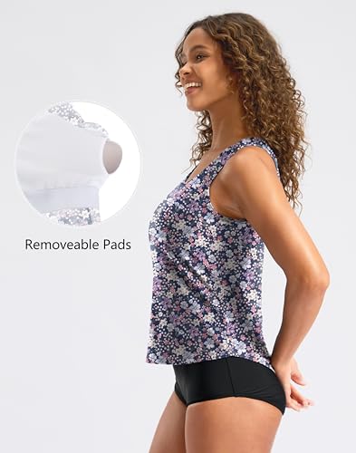 Image of G Gradual Tankini Tops for Women High Neck Swimsuits Swim Top Modest Bathing Suit Swimwear Tank Top only No Bottom