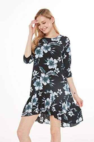 Image of Hawaii Hangover Family Matching Hawaiian Clothes, Midnight Bloom | Family matching Hawaiian outfits, Midnight Bloom, lightweight rayon, machine washable, tropical floral print, luaus, cruises