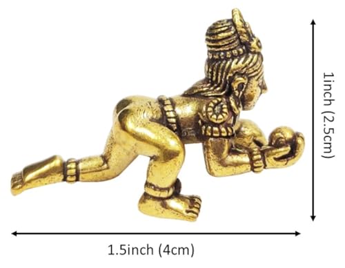Estatua miniatura de latón Laddu Gopal Baby Krishna miniatura 6
