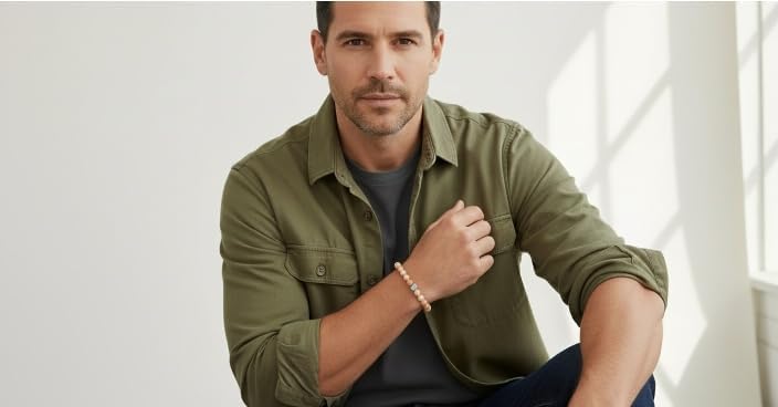 10:10 Beaded Bracelet for Men and Women – Natural Sun Stone and Stainless Steel – Adjustable, Durable and Elegant – Made in Italy - Image 4