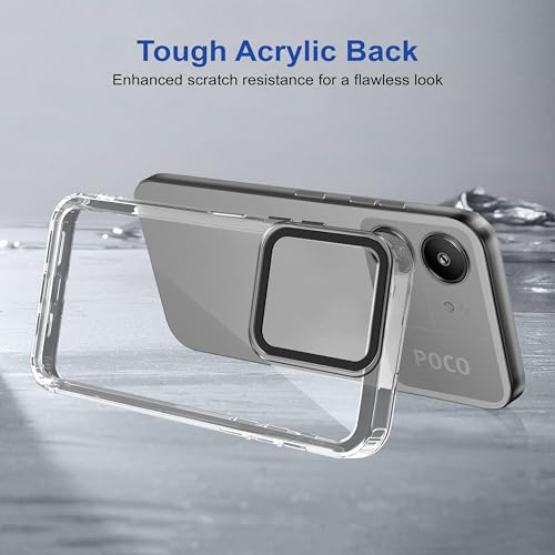 Image of Zapcase Back Case Cover for Poco C65 | Compatible for Poco C65 Back Cover | Case Cover with Camera Protection | (TPU + PC | Transparent)