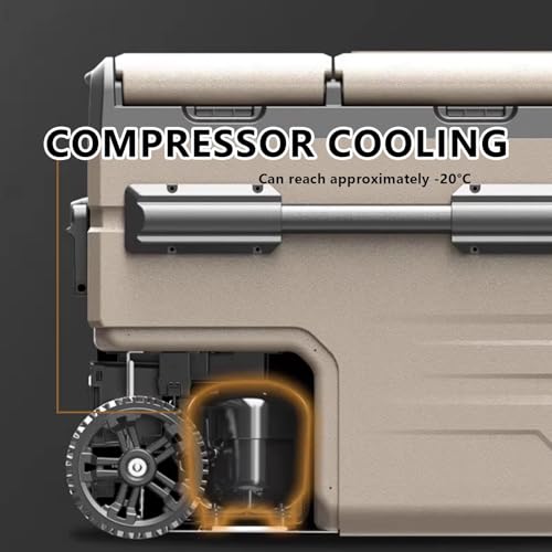Enfriador eléctrico portátil – Enfriamiento rápido -20℃ a +20℃, 35L/45L/55L, diseño de doble puerta con ruedas y asa para viajes en camión, furgoneta y cámper