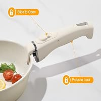 Tibbicc Pots and Pans Set Non Stick 20PCS, Ceramic Cookware Set Detachable Handle Non Toxic Stackable Kithchen Set, Dishwasher Oven Safe Induction Compatiable Frying Pans Pots Skillets, White — image 7