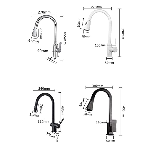Robinet mitigeur de cuisine avec douchette rotative et extensible - 4