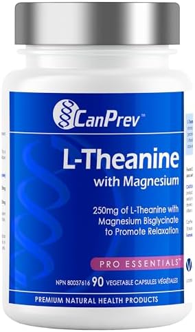 CanPrev L-Theanine with Magnesium, 90 Capsules 90-Day Supply - Promote Relaxation and Calmness - Without Drowsiness - Synergistic Blend for Well-being Management - Vegan, Non-GMO and Gluten-Free