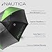Nautica Golf Umbrella & 2-Person Umbrella Set - Auto Open Portable, Lightweight & Folding - Large Windproof Umbrellas for Rain, UPF50+ UV, Sun & Wind Resistant Protection (Black, Gray, & Lime)