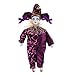 Prettyia Porcelain Dolls Teardrop Clown Doll Wearing Purple Outfits