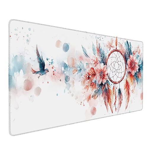 Tapis de souris imperméable motif oiseau avec bords cousus XXL