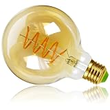 TIANFAN Żarówka LED w stylu vintage, 4 W, możliwość ściemniania, 220/240 V, E27, żarówka LED, specjalna, dekoracyjna żarówka, ciepła (G95 spirala, złota