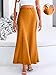 Prinbara Women's Satin Maxi Skirts Dressy Casual Zipped High Waisted Flowy Silk 2026 Spring Elegant Business Party Long Skirt Orange Large