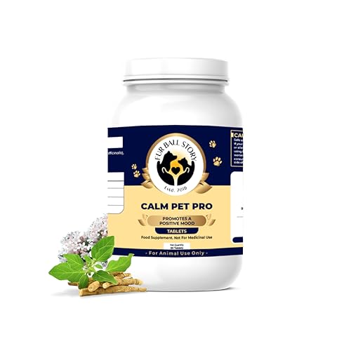 Fur Ball Story Calm Pet | Anti Anxiety Supplement with Ashwagandha & Valerian | Reduces Stress & Aggression | Improves Sleep | Helps with Travel, Separation Anxiety - 60 Tablets