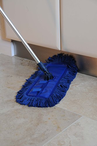 The Home Valet Company Waxed Floor Duster, Cotton, Blue, 45.5 x 18 x 120 cm
