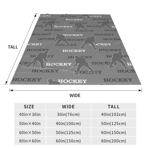 Image of Hockey Baby Blanket 30 inchx40 inch - Grey Reversible Fleece Throw with Ice Hockey Design, Ultra Soft Plush Blanket for Crib, Stroller & Toddler Bed, Cozy Gift for Little Fans