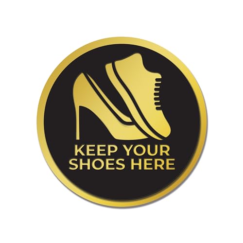 Image of Rousrie Keep Your Shoes Here Stickers For Glass Doors (Size: 6 Inch) For Office, Stores, Cafe, Hotel, Restaurant, Business & Shop, Self-Adhesive, Acrylic Signage (Keep your shoes here)