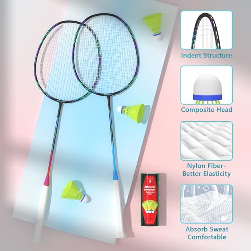 Image of Professional Carbon Fiber Badminton Rackets Badminton Racquet for Backyards Gym