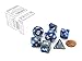 Polyhedral 7-Die Gemini Chessex Dice Set - Blue-Steel with White CHX-26423