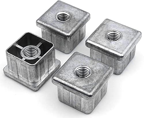 Design61 4 bouchons filetés pour tubes carrés en zinc moulé sous pression 30 x 30 mm x 2,5 mm avec filetage intérieur M10