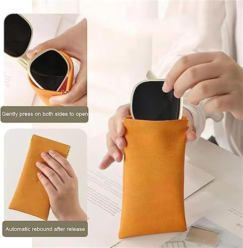 Erebloom Pouchic - Personalized Snap Closure Leather Organizer Pouch, Erebloom Leather Pouch, Snap Closure Leathers Organizer Pouchs, Snaps Pouchs for Purse (8Color C)2