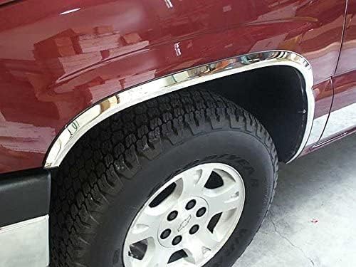 Fits Chevrolet Suburban 2000-2006 4 Piece Molded Stainless Steel Chrome Wheel Well Fender Trim Molding, 1.75" Width