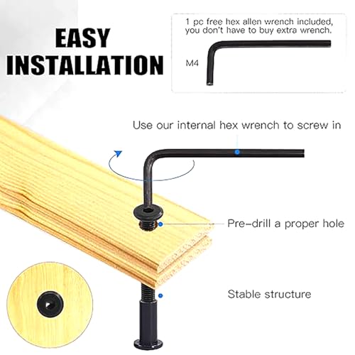 image for ALLOYPRO Black M6 Hex Drive Socket Cap Bolts Screws Kit,30-Sets Bindin