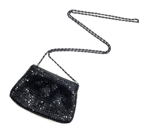 Vintage Mini Crossbody Purse for Women – Shiny Metal Mesh Coin & Card Holder with Chain, Small Evening Pouch Bag