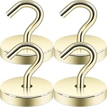 Neosmuk Magnetic Hooks, Cruise Ship Essentials, 120lb Heavy Duty Magnetic Hooks for Cruise Cabins, Refrigerator, Grill, Hanging, and Travel | Extra Strong Must-Haves Magnet Hook,Silver