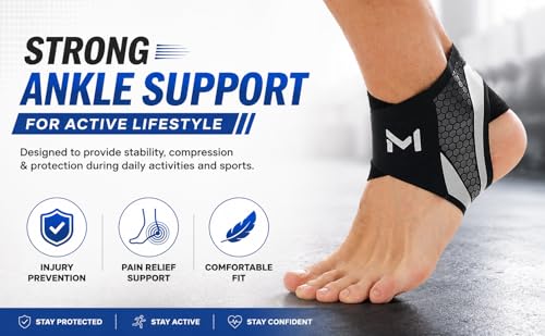 Image of Mcbazel Ankle Support Brace for Men & Women | Compression Ankle Sleeve for Sports, Running, Gym & Walking | Adjustable Ankle Stabilizer for Sprain Recovery, Pain Relief & Injury Prevention