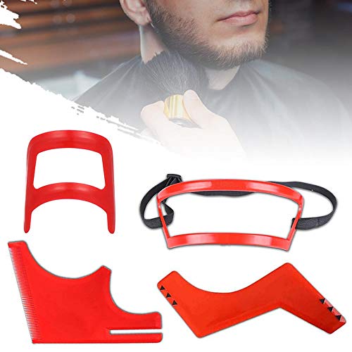 4 Pcs Beard Shaping Tool, Beard Hairline Shaping Tool Kit for Men, Beard Guide Shaping Tool, Mustache Edge Shaving Bro Beard Hairline Trimming Cut Buddy for Styling Beard