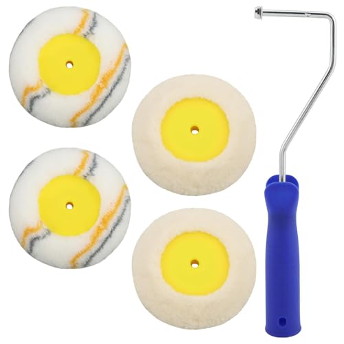Corner Edger Paint Roller Drywall Corner Edger Paint Roller Tool Kit Paints Edgers Corners Paints Roller Tool for Home Office Wall Painting Decoration Corners Walls Painter (Color:White Yellow)