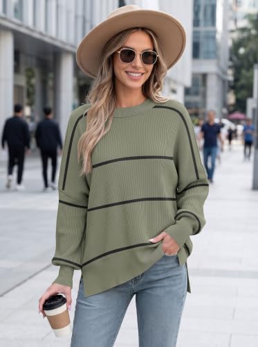 Image of Womens Oversized Sweaters Fall 2026 Fashion Clothes Colorblock Knit Tops