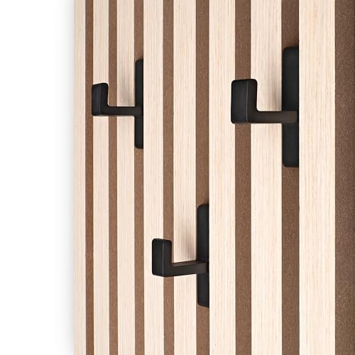 HAGEFOL® Haken für Akustikpaneele, 3 Stück, mit Klemmfix Funktion ohne Bohren, Garderobenhaken für Holz Wandpaneele