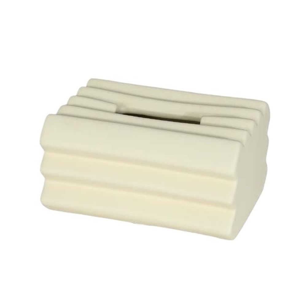 Tissue Holder Dispenser Tissue Box Ceramic Stripe for Living Room Coffee Table Desktop Decorative Holder for Living Room